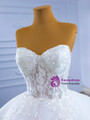 White Tulle Sweetheart Lace Appliques Wedding Dress