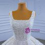 White Ball Gown Tulle Sequins Beading Straps Wedding Dress