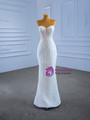 White Mermaid Tulle Sequins Beading Sweetheart Wedding Dress