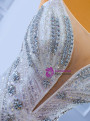 White Mermaid Beading Crystal Spaghetti Straps Wedding Dress