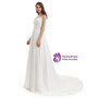 White Chiffon Lace Beading Spaghetti Straps Wedding Dress