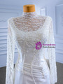 White Mermaid Satin High Neck Beading Sequins Wedding Dress