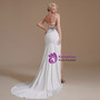 White Mermaid Spaghetti Straps Appliques Wedding Dress