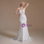 White Mermaid Lace Sweetheart Beading Pearls Wedding Dress