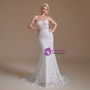 White Mermaid Lace Sweetheart Beading Pearls Wedding Dress