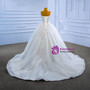 White Ball Gown Tulle Straps Sequins Beading Wedding Dress