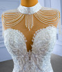 White Mermaid High Neck Lace Beading Wedding Dress