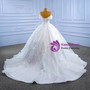 Ball Gown White Tulle Sequins Pearls Wedding Dress