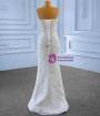 Heavy Beading Mermaid Sequins Pearls Wedding Dress