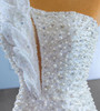 White Mermaid One Shoulder Sequins Beading Wedding Dress