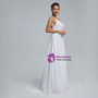Summer White Chiffon Lace Spaghetti Straps Wedding Dress