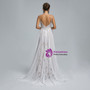 White Chiffon Lace Straps Backless Wedding Dress