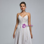 White Chiffon Lace Straps Backless Wedding Dress