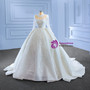 Ball Gown White Sequins Tulle Long Sleeve Wedding Dress