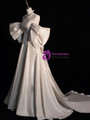 White Satin Strapless Bow Wedding Dress