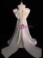 White Satin Strapless Bow Wedding Dress