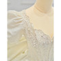 Champagne Sequins Puff Sleeve Beading Wedding Dress