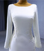 White Mermaid Long Sleeve Backless Lace Wedding Dress
