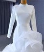 White Mermaid Long Sleeve High Neck Wedding Dress