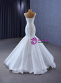 White Mermaid Tulle Sequins Strap Wedding Dress