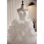 White Tulle Sweetheart Hand Work Flower Wedding Dress