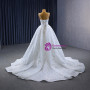 White Mermaid Sequins Straps Wedding Dress Detachable Train
