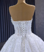 White Ball Gown Sweetheart Sequins Pearls Wedding Dress