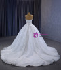 White Ball Gown Sweetheart Sequins Pearls Wedding Dress
