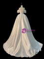 White Satin Off the Shoulder Flower Wedding Dress