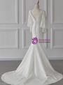 Sexy White Mermaid Lace Long Sleeve Wedding Dress