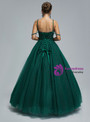Dark Green Tulle Sequins Spaghetti Straps Prom Dress
