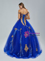 Royal Blue Tulle Sequins Appliques Prom Dress