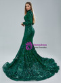 Green Mermaid High Neck Long Sleeve Prom Dress