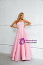 Fashion Pink Strapless Prom Dress