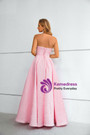 Fashion Pink Strapless Prom Dress