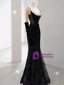 Black Mermaid Sequins Straps Prom Dress