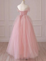 Pink Tulle Off the Shoulder Beading Pleats Prom Dress