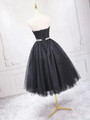 Simple Black Tulle Sequins Sweetheart Homecoming Dress
