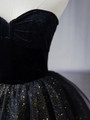 Black Tulle Sequins Velvet Prom Dress
