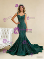 Sexy Green Mermaid Straps Beading Prom Dress