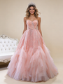 Pink Tulle Sequins Beading Sweetheart Prom Dress