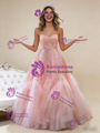 Pink Tulle Sequins Beading Sweetheart Prom Dress