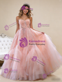 Pink Tulle Sequins Beading Sweetheart Prom Dress