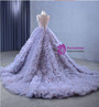  Purple Ball Gown Tulle Ball Gown Crystal Prom Dress