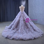 Purple Ball Gown Tulle Ball Gown Crystal Prom Dress