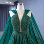 Green Tulle Sequins Beading Sleeveless Prom Dress