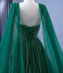 Green Tulle Sequins Beading Sleeveless Prom Dress