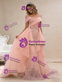 Pink Mermaid Sequins Pearls Prom Dress