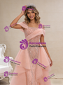 Pink Mermaid Sequins Pearls Prom Dress