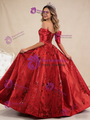 Red Satin Sequins Long Sleeve Prom Dress